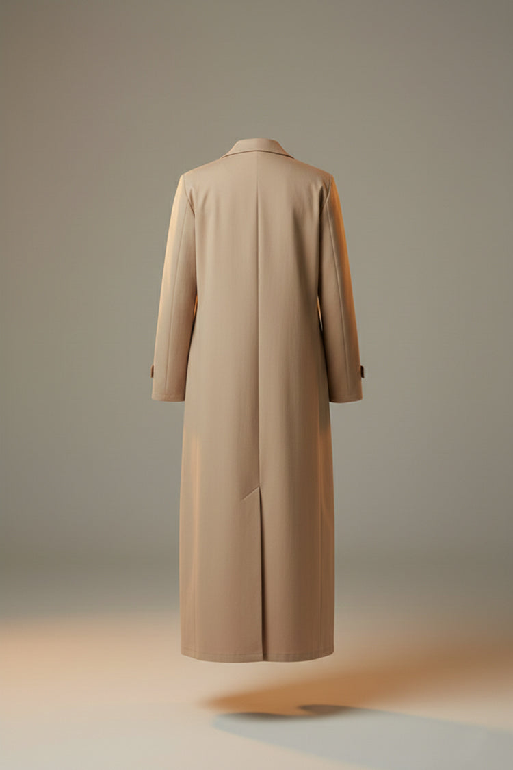 YAMZAI Premium Beige Lightweight Modest Longcoat – Ramadan Exclusive Layer