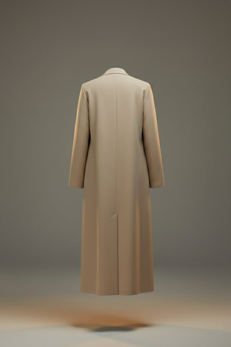 YAMZAI Premium SandBeige Lightweight Modest Longcoat – Ramadan Exclusive Layer