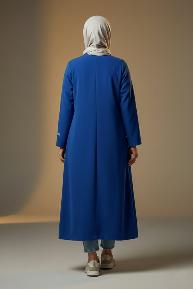 YAMZAI Premium Blue Lightweight Modest Longcoat – Ramadan Exclusive Layer