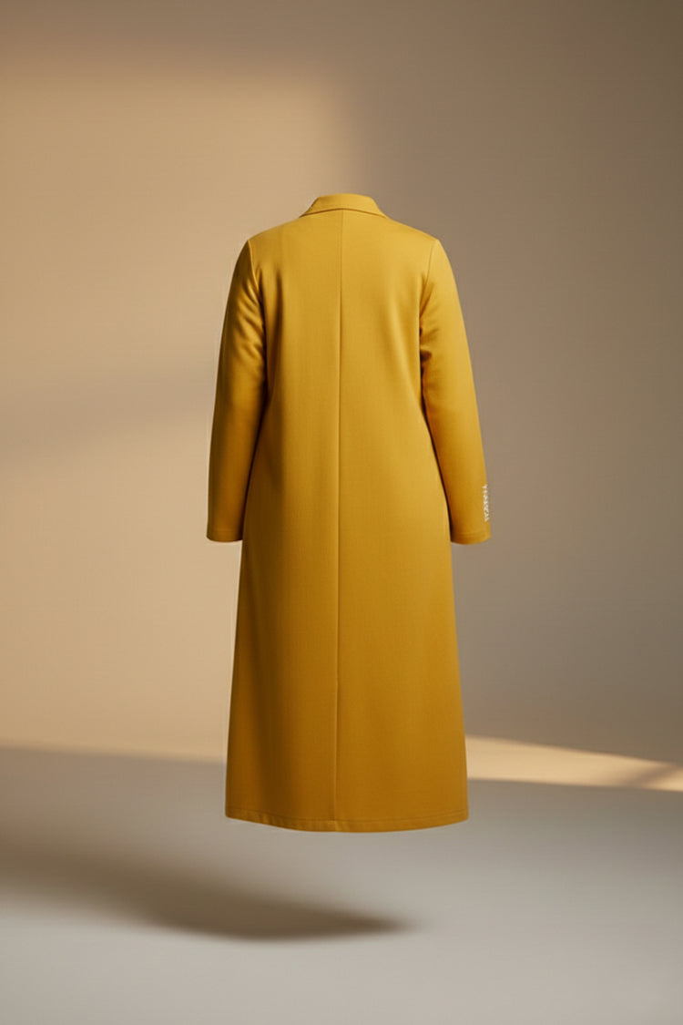 YAMZAI Premium Yellow Lightweight Modest Longcoat – Ramadan Exclusive Layer