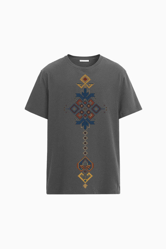 Cross Motif Women White Tee Regular Fit